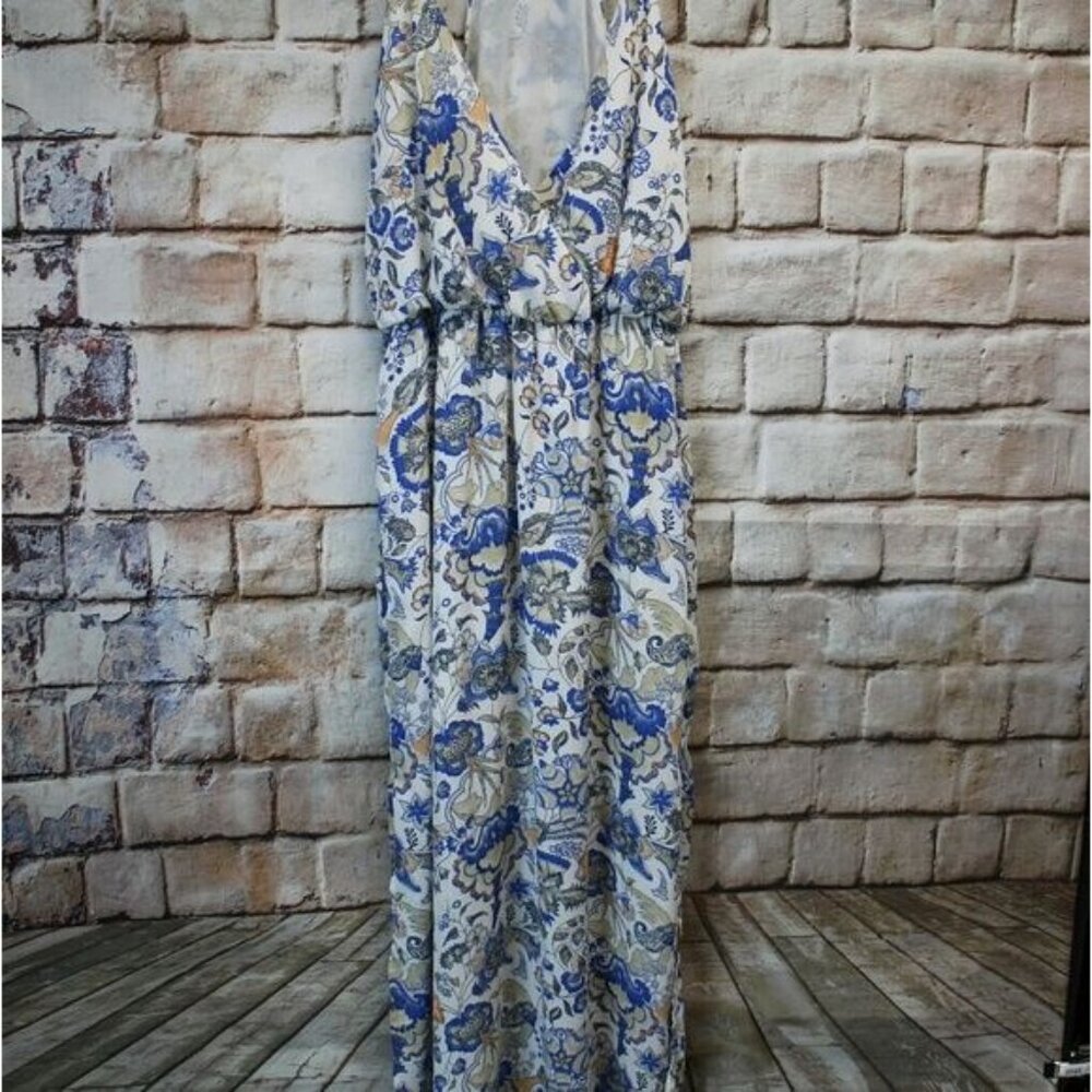 Nordstrom LUSH Lined Sheer Floral Maxi Dress Sz Med - Picture 2 of 4